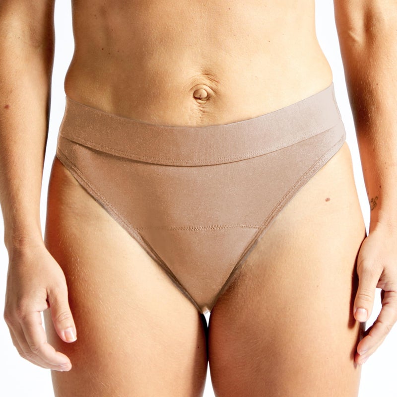Jude Women's Washable Incontinence Underwear, Beige French Cut, Leak-Free Underwear, Unique 3-Layer Gusset, Absorbent Incontinence Protector (3XL)